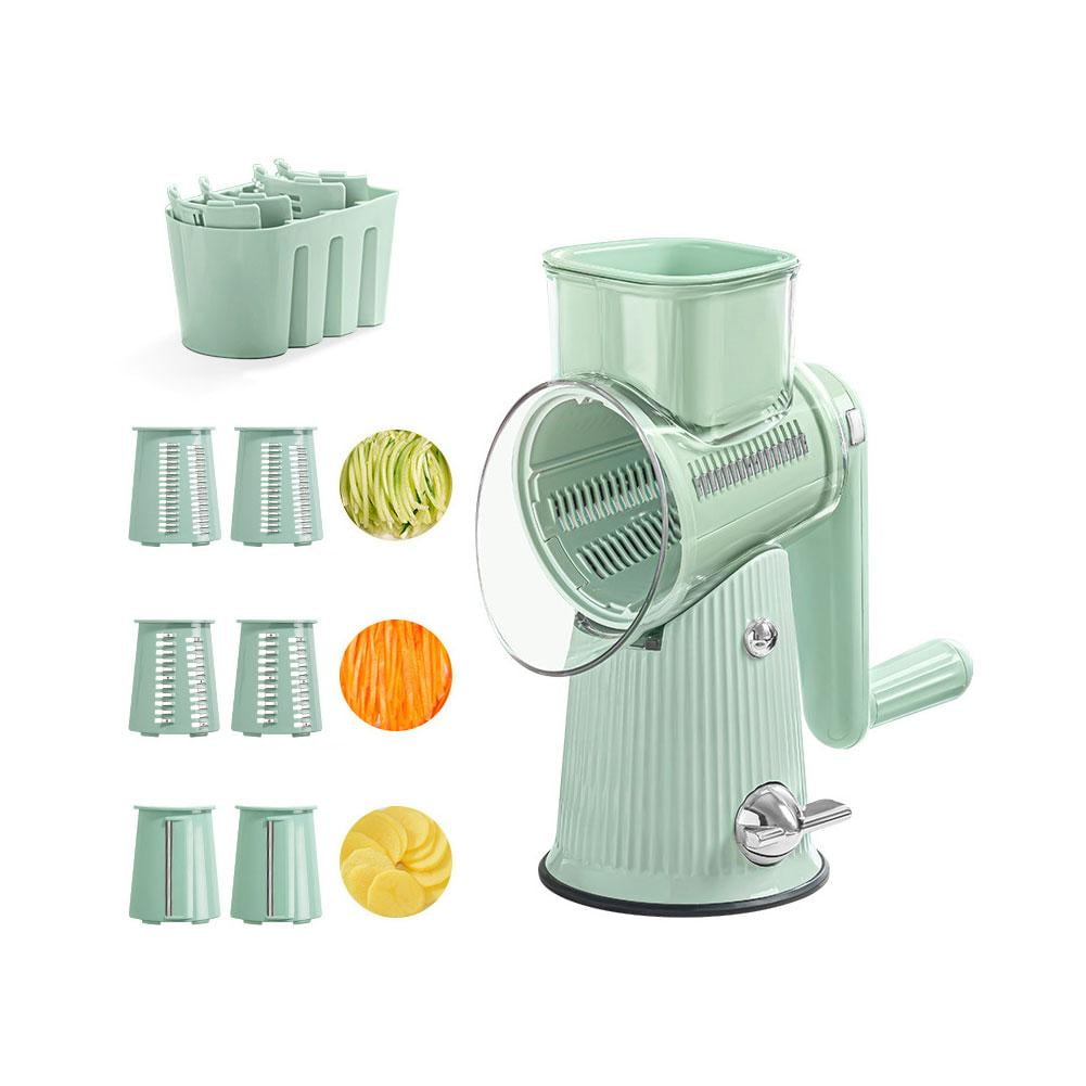 Rotary Cheese Grater,2024 New 5 in 1 Cheese Grater with Handle