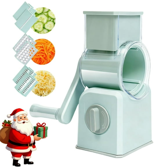 FANGNISN Cheese Shredder Rotary Cheese Grater Hand Crank, Multi-Purpose Vegetable Shredder with 3 Replaceable Stainless Steel Blades for Cutting Vegetable Fruit