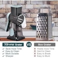 thumbnail image 1 of Rotary Cheese Grater with Handle Kitchen Shredder Slicer Grater Slicer Ice Shaver Cheese Vegetable Nuts Potato Zucchini Chocolate 3 Interchangeable Blades (GreyBlue), 1 of 5