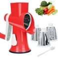 thumbnail image 1 of Rotary Cheese Grater with Handle-Versatile Cheese Grater Non-Slip Suction Base,Cheese Shredder & Food Slicer for Cheese,Carrots, Cucumbers,Nuts-Compact & Easy Clean Kitchen Kitchen Tool (red), 1 of 7