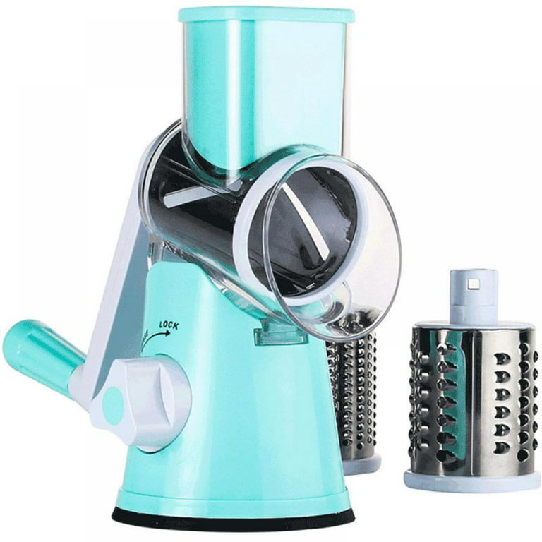 Rotary cheese Grater Shredder with handle 3 in 1 Nut grinder Chopper round  Tumbling box Mandoline slicer Vegetables slicers, Green - Yahoo Shopping