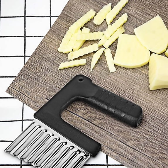 Rotary Cheese Grater,Stainless Crinkle Wavy Chopper Potato French Fry Cutter Slicer Maker