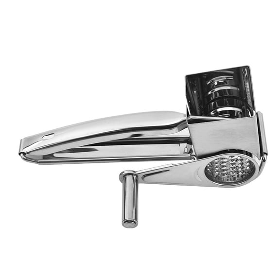 Rotary Cheese Grater with Stainless Steel Drums, Multi-Functional Manual Shredder and Slicer for Kitchen, Easy-Crank Vegetable and Nut Grinder with Suction Base, Creamy Oat