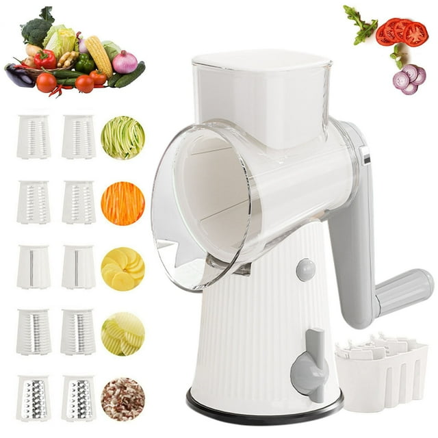Rotary Cheese Grater With Handle, Easy To Clean Kitchen Vegetable