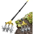 thumbnail image 1 of Rotary Cultivator Garden Tool 61’’, Hand Tiller with Detachable Aluminum Tines, Cultivators for Gardening Soil or Reseeding Grass, Manual & Tillers Flowers Beds, 1 of 5