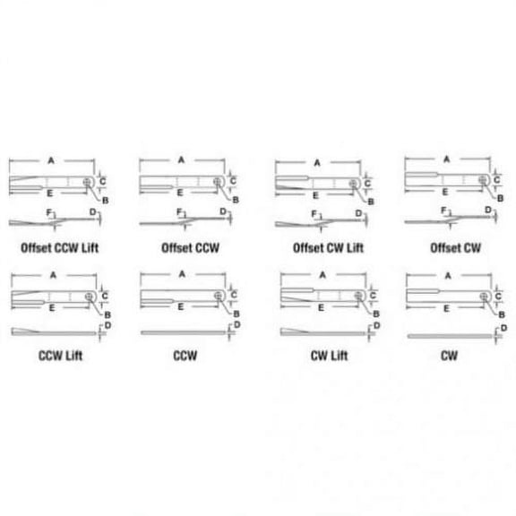 Rotary Cutter Blade Offset CCW fits Bush Hog 12 205 105 SQ600 255 600 502 SQ60 RB60 305 1251201 fits Hico / Howse fits John Deere fits King Kutter