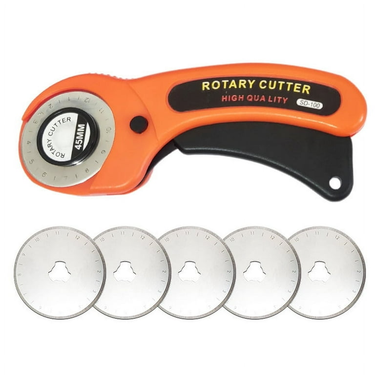 Rotary Cutter, Professional 45mm Rotary Fabric Cutter, Rotary Cutter for  Fabric, Rotary Cutter Replacement Blades, Card Paper Sewing Quilting Roller