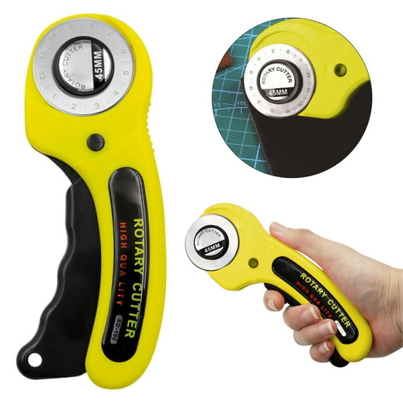 Rotary Cutter, Professional 45mm Rotary Fabric Cutter, Rotary Cutter for Fabric, Card Paper Sewing Quilting Roller Fabric Cutting Tailor Scissors Tool Dress Clothes Making DIY Tool, 1 Pcs, 2.36x6.5"