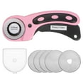 thumbnail image 1 of Rotary Cutter with 5pcs 45mm Straight Blade for Fabric Cutting Pink, 1 of 6