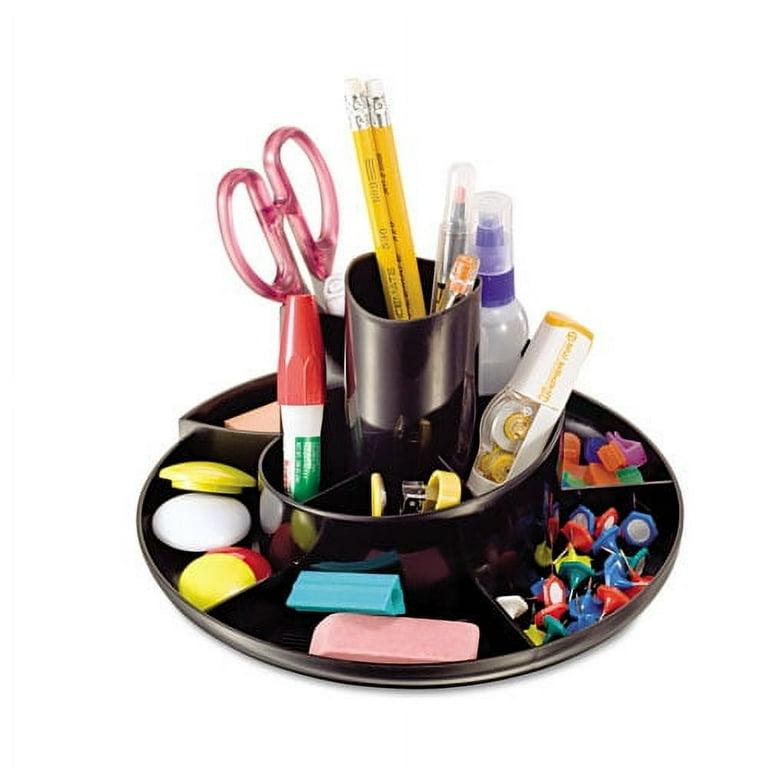 Rotary Desk Organizer, 11 Compartments, Plastic, 8.75 Rotary Desk Organizer, 11 Compartments, Plastic, 8.75