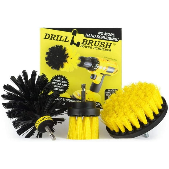 Rotary Drill Cleaning Brush for Tile, Grout, Shower, Tub, Sink-3 Piece Kit