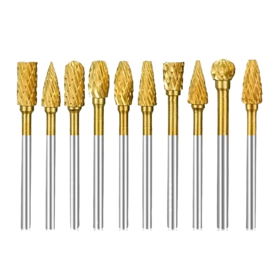 Rotary File Burr 1/8" Shank Double Cut Burr Bit 3x6mm Grinding Rotary Tool Fit For Dremel Rotary Tools