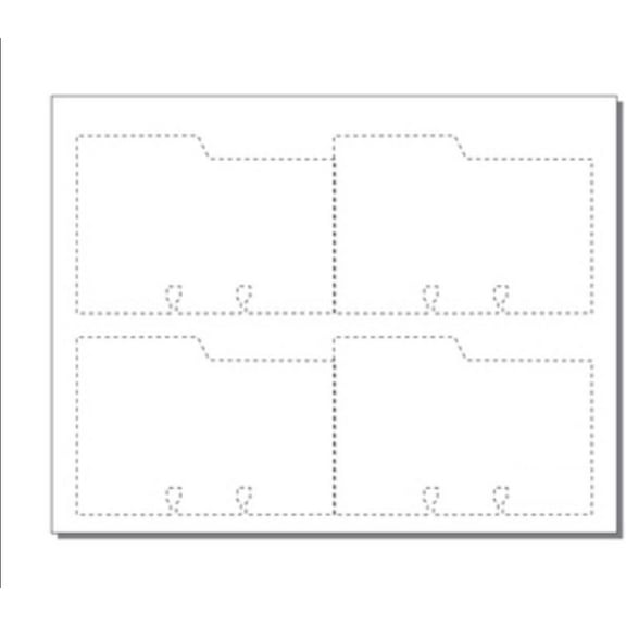 Rotary File Cards w L Tab (3" x 5"), 4-UP on 8.5"x 11" White Vellum- 250 Sheets