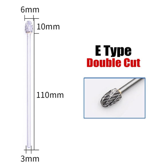 Rotary Files Burr Tungsten Carbide Engraving Milling Cutter Single Cut 3x6x100mm