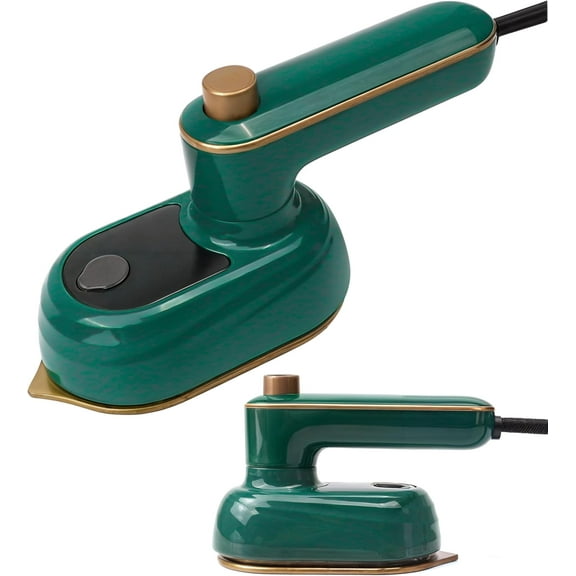 Rotary Garment Iron, Wet Dry Garment Ironing 2 in 1, Portable Handheld Steamer Iron, 170 High Temperature Steam, Titanium Panel for Clothes, Curtains, Sheets, Pillowcases, Green