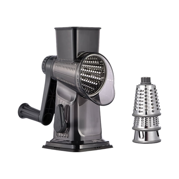 Rotary Grater With 3 Stainless Disks And Suction Base For Safe Grating
