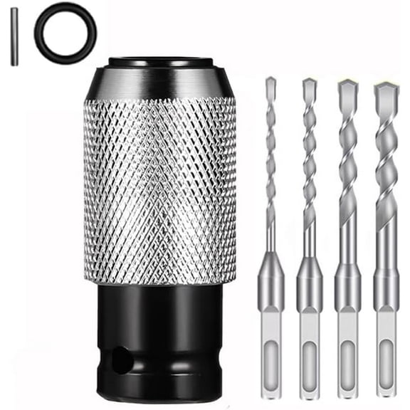 Rotary Hammer Adapter with Impact Drill Bits Set,4 Sizes Rotary Hammer Adapter,Electric Drill Wrench To Electric Hammer Conversion Convert Adapter for Drill Wrench,Transformers