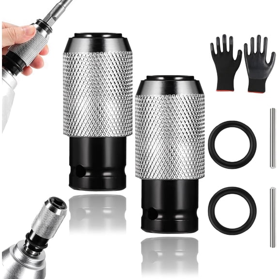 Rotary Hammer Adapter with Impact Drill Bits Set, Electric Drill Wrench to Electric Hammers Conversion Convert Adapter, Electrical Extension Tool Kit for Hammer Adapted Tools(2PCS)