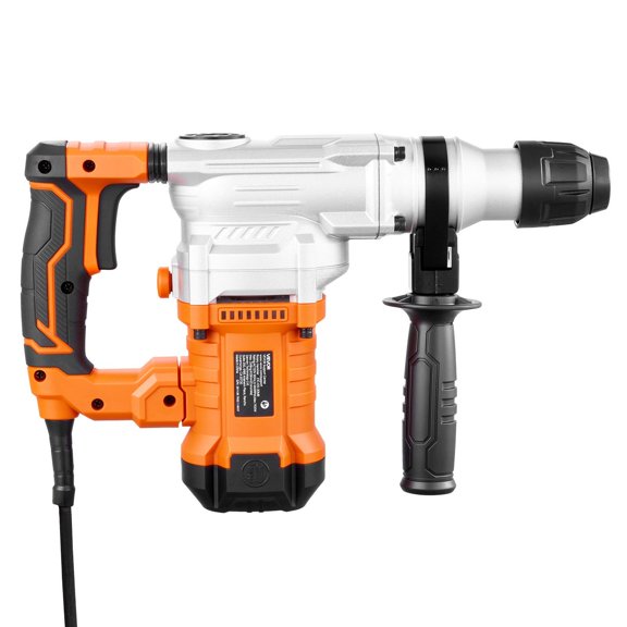 Rotary Hammer Drill, 1-1/8 in SDS-Plus Electric Corded Heavy Duty Rotary Hammer, Including 3 Drill Bits, Flat Chisel, Pointed Chisel, Grease, Brush, and Carrying Case, for Concrete and Masonry