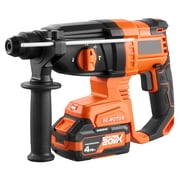 Rotary Hammer Drill 7/8 Inch SDS-Plus 20V Cordless Brushless with Battery Charger 3 Bits Chisels Carrying Case Concrete