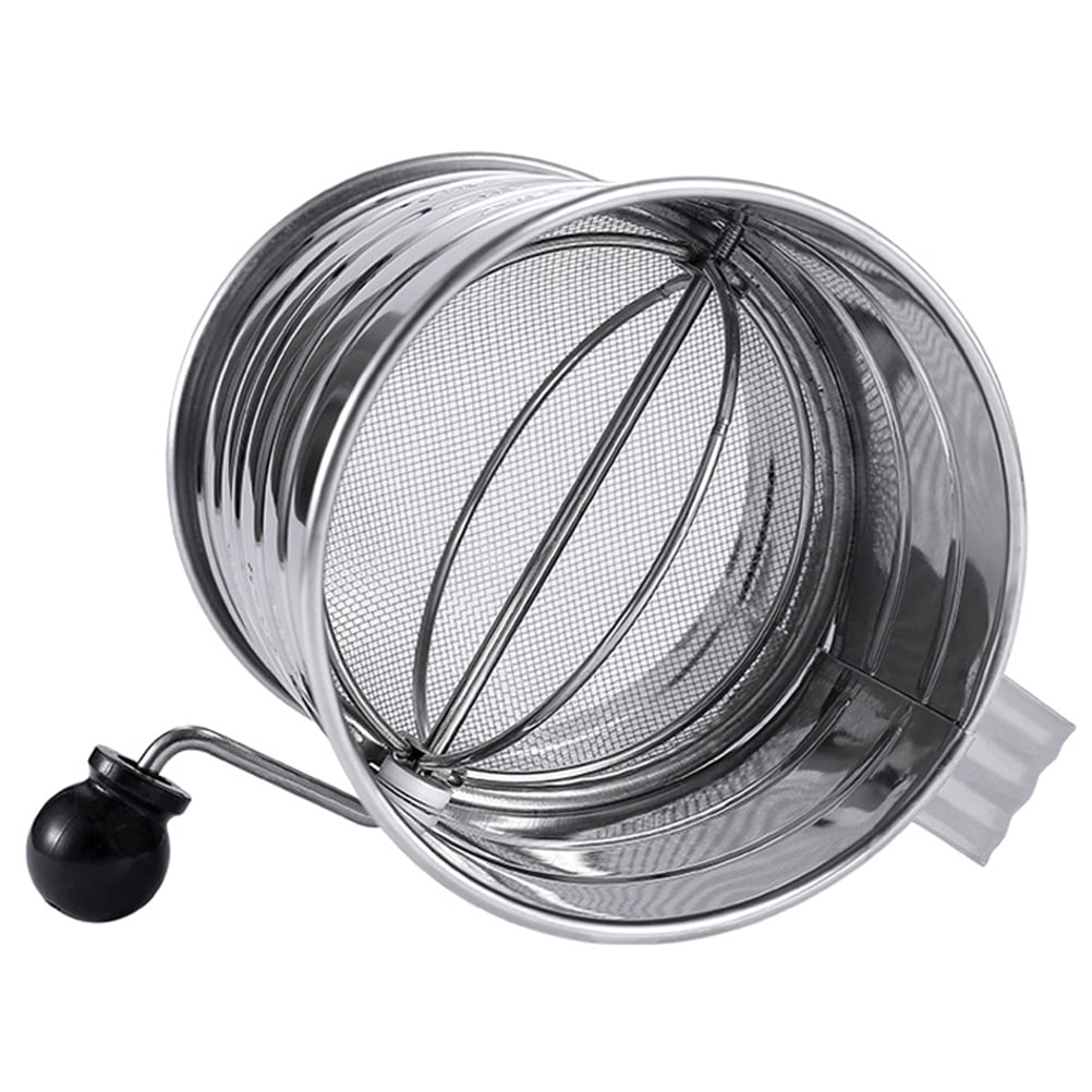 Rotary Hand Crank Flour Sifter Hand held Flour Sifter Stainless Steel