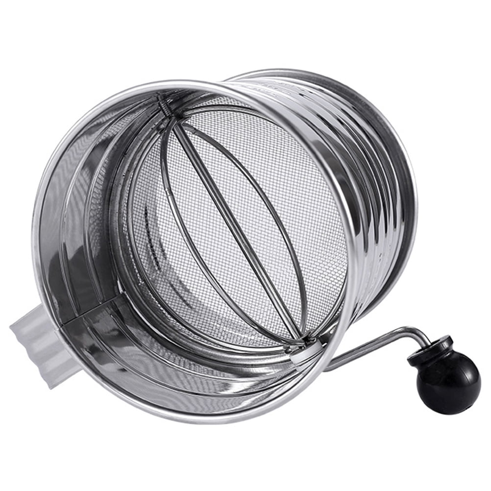 Rotary Hand Crank Flour Sifter Hand held Flour Sifter Stainless Steel