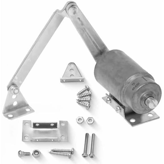 Rotary Hydraulic Roto Door Closer for Laundry & Trash Chutes Heavy Duty Adjustable Spring Closure Kit for Screen & Storm Doors Commercial & Residential Use Universal Fit, 180 Open