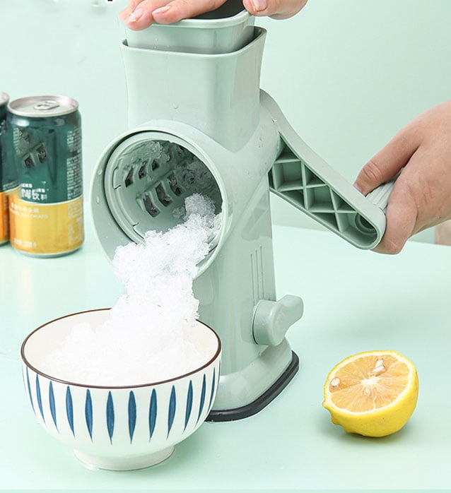Rotary Ice Shaver Manual - Stainless Steel Blade, Quick Labor-Saving Handle, Safe Stable Suction Base, Home Using Snow Cone Maker Machine for All Ice Cubes