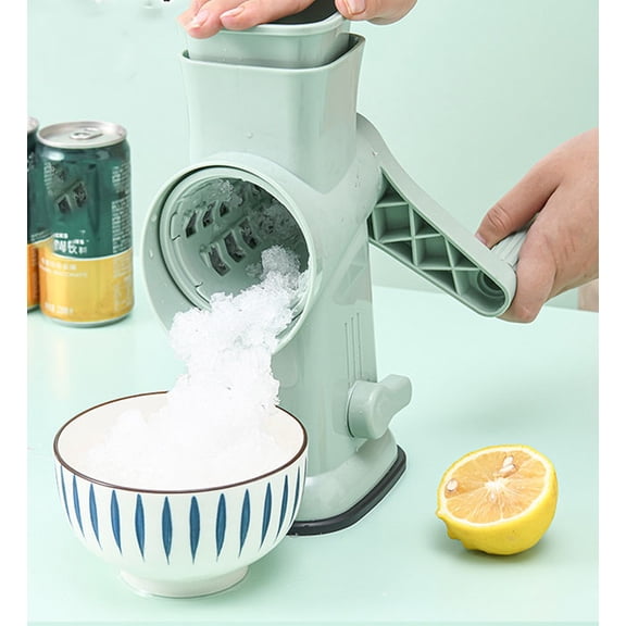 Rotary Ice Shaver Manual - Stainless Steel Blade, Quick Labor-Saving Handle, Safe Stable Suction Base, Home Using Snow Cone Maker Machine for All Ice Cubes