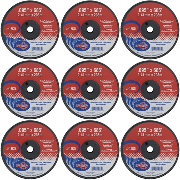 Nine (9) Pack of Vortex Trimmer Line 12175 .095 x 685 Spools