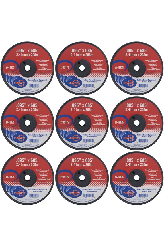 Nine (9) Pack of Vortex Trimmer Line 12175 .095 x 685 Spools