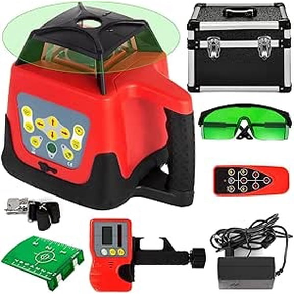 Rotary Laser Level Kit - Self-Leveling Measuring Tool For Construction, 500m Range, Durable For Outdoor Use, Ideal For Surveying And Alignment Projects