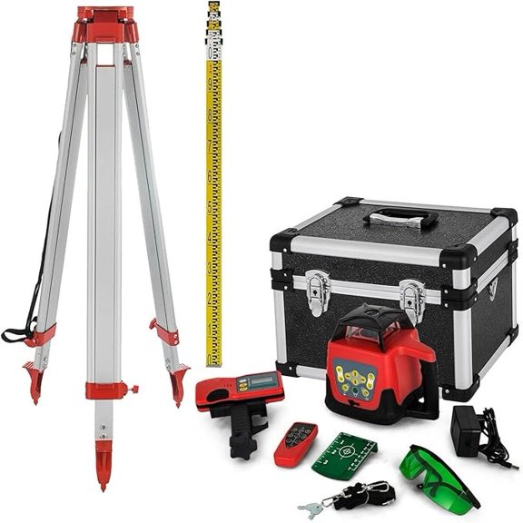 Rotary Laser Level, Self-Leveling, 500m Range, Precision Measuring Tool For Outdoor Construction