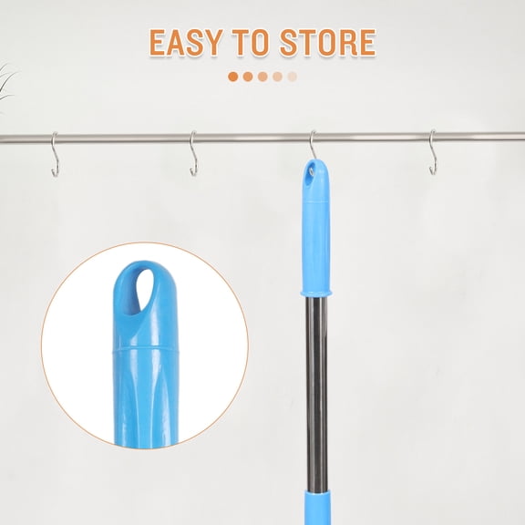 Rotary Mop Handle with Stainless Steel Pole and Round Mop Head Replacement for Durable Use