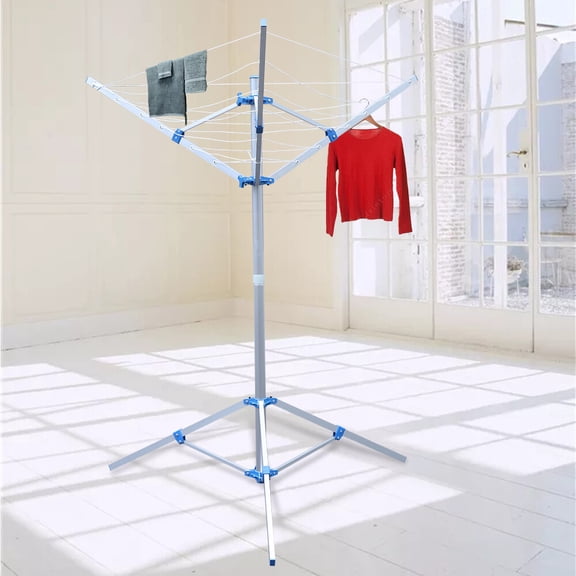 Rotary Outdoor Dryer Clothesline Laundry Clothes Hanger Umbrella Shape Folding Drying Rack Adjustable Height
