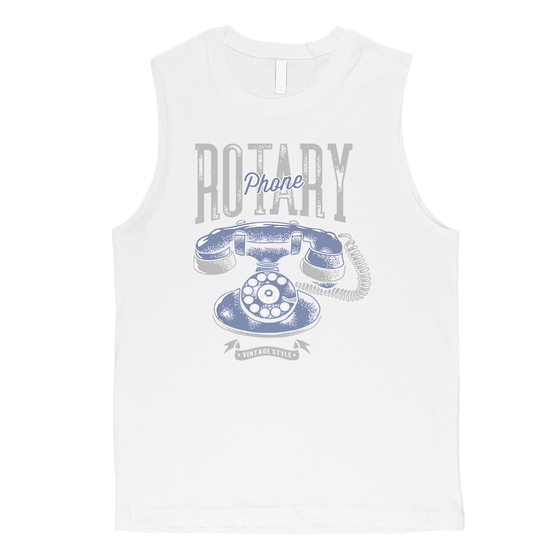 Rotary Phone Mens White Muscle Shirt