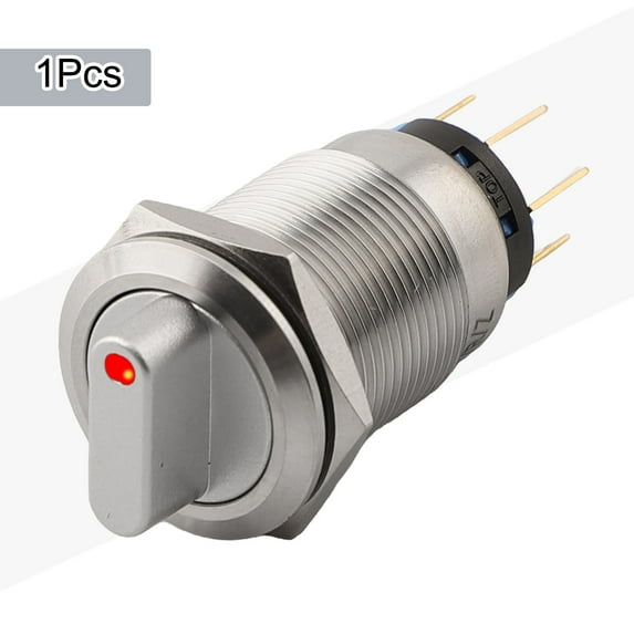 Rotary Push Button Switch 19mm 3 Positions Latching Type 12V 24V Rated Voltage for Ship and Instrument Applications