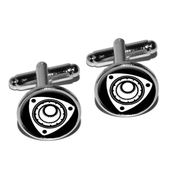 Rotary Rotor Engine RX-8 RX-7 Round Cufflinks