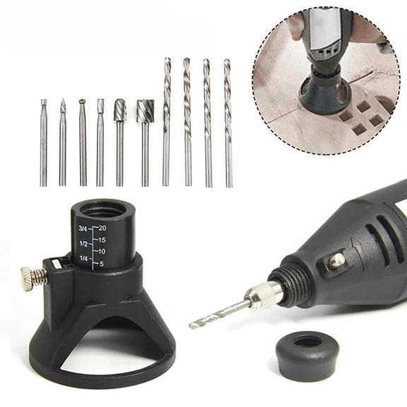 Rotary Router Milling Cutter Guide Attachment – Twist Drill Bit Locator & Wood Carving Tool Kit for Dremel & Rotary Tools
