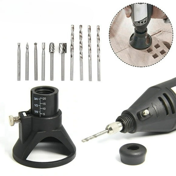 Rotary Router Milling Cutter Guide Attachment Twist Drill Bit Wood Carving Tool Kit Dedicated Locator Woodwork Tool for Dremel