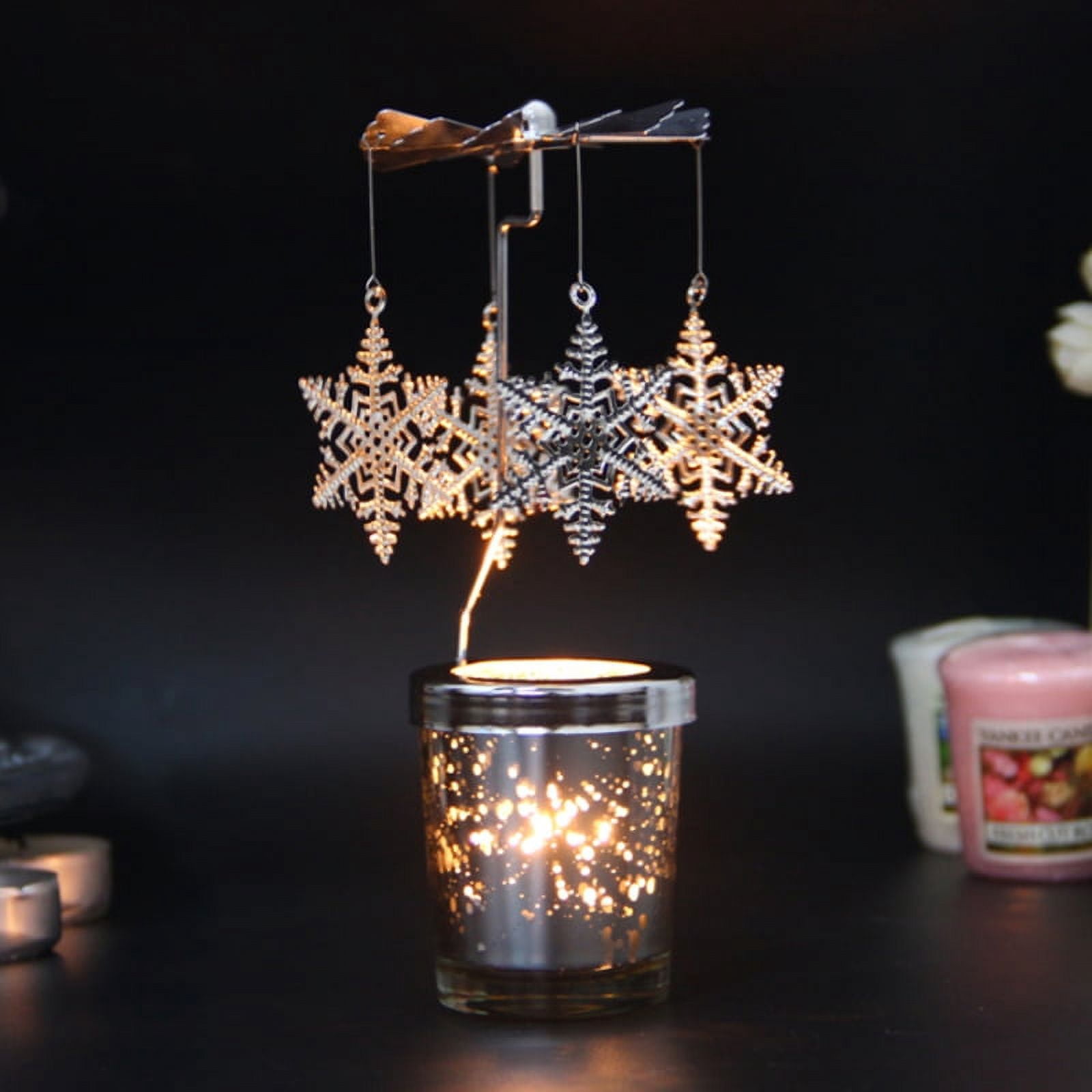 Rotary Spinning Tealight Candle Metal Tea Light Holder Carousel Home ...