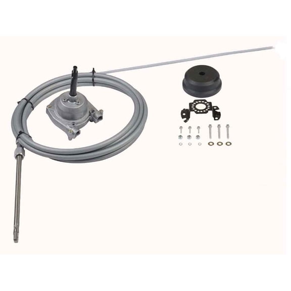 Rotary Steering Cable Helm and Bezel Package 16ft Compatible with Outboard Inboard Stern Drive Boats Up to 25 Feet Zero Torque System 3/4 Tapered Shaft Marine Steering Kit 900-510016