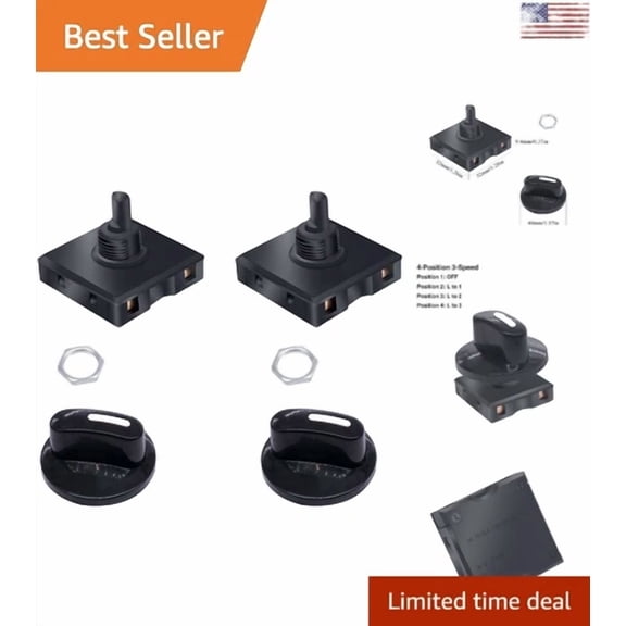 Rotary Switch - 4 Position 3 Speed Selector - High Quality - Free Shipping