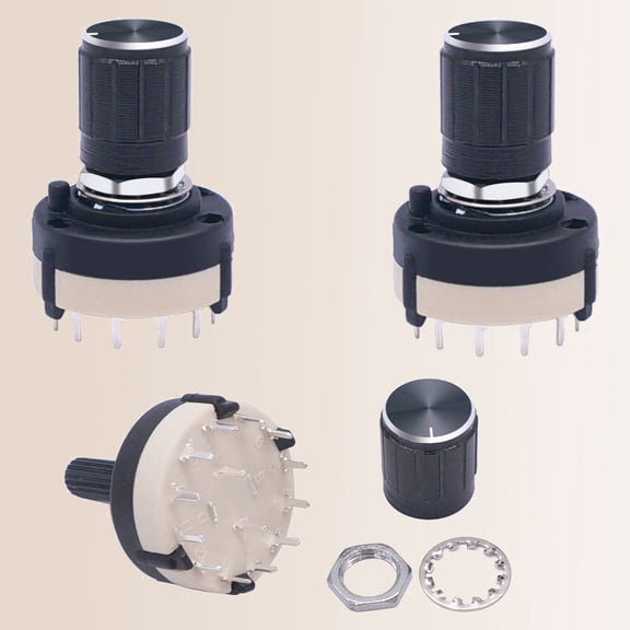 Rotary Switch RS26 2P12T Band Channel Rotary Selector Switch 2 Pole 12 Position Selectable Position + knob