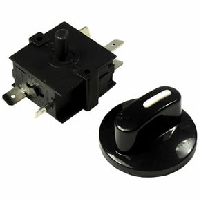 Rotary Switch w/ Knob 4-Position 3-Speed 120-250V, 15A Fan Heater Speed Selector