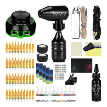 Rotary Tättoo Machine Kit, Professional Tättoo Pen Kit - Aluminum Alloy Pen for Precision Liner Shader Work, Beginner-Friendly with Full Power Supply, Inks, and Accessories