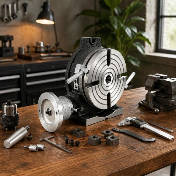 Rotary Table, 8Inch Horizontal Vertical Precision, 3Mt, for Milling Drilling Boring with Vernier Reading