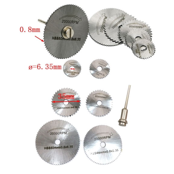 Rotary Tool Cutting Blades Set 6pcs Saw Disc Wheels with Mandrel for Dremel Compatible Rotary Tools for Cutting Wood Plastic Metal Craft Jewelry Making DIY Projects Accessories