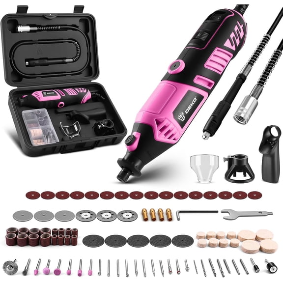Rotary Tool Kit: DEKOPRO Power Hand Rotary Tools Mini for Wood/Metal, Electric Grinder Drill Machine Set with Flex Shaft for Carving, Cutting, Sanding, Grinding, Polishing, Engraving
