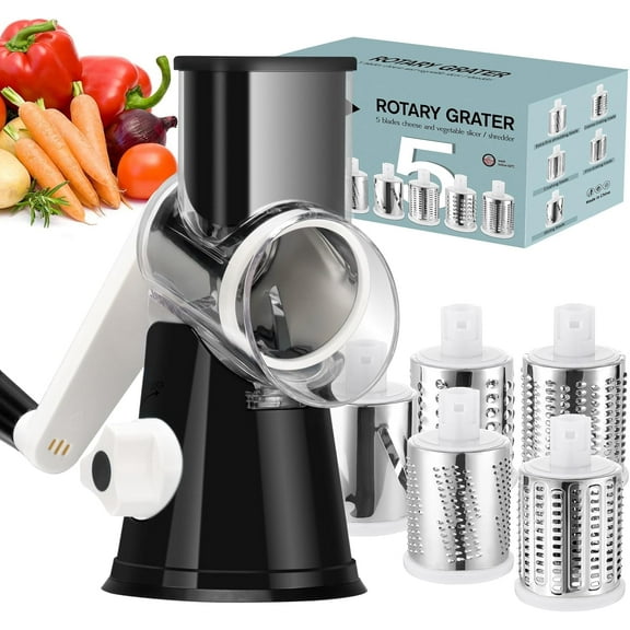 Rotary cheese grinder, hand-cranked, kitchen chopper, speed mandolin slicer